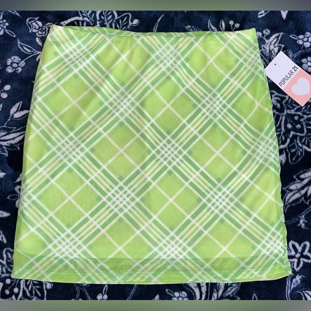 NWT! Popular 21 Lined Plaid Mini Skirt